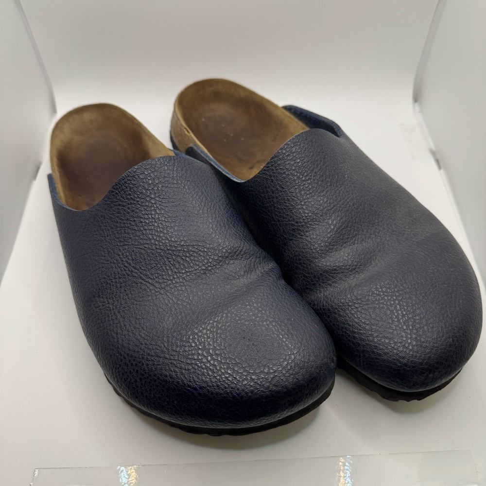 Birkenstock Birkis Navy Leather Clogs Size 40 / W9.5